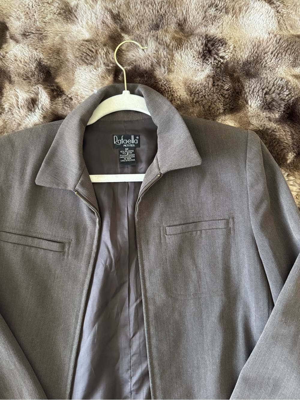 Chaus Taupe Zip-Front Work Blazer - Picture 2 of 3